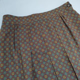 ETRO イタリア製 総柄 ウールシルク スカート ブラウン イエロー レディース エトロ【中古】5-0913T∞