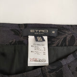ETRO 花柄 ラインストーン付き サイズ42 ウール タック スカート チャコールグレー ブラック レディース エトロ【中古】5-0408T♪