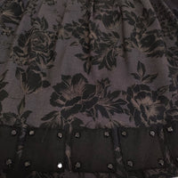 ETRO 花柄 ラインストーン付き サイズ42 ウール タック スカート チャコールグレー ブラック レディース エトロ【中古】5-0408T♪