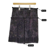 ETRO 花柄 ラインストーン付き サイズ42 ウール タック スカート チャコールグレー ブラック レディース エトロ【中古】5-0408T♪