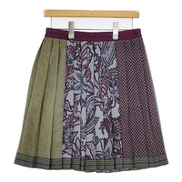 ETRO イタリア製 ペイズリー ウールシルク プリーツ スカート マルチカラー レディース エトロ【中古】5-0913T∞