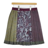 ETRO イタリア製 ペイズリー ウールシルク プリーツ スカート マルチカラー レディース エトロ【中古】5-0913T∞