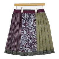 ETRO イタリア製 ペイズリー ウールシルク プリーツ スカート マルチカラー レディース エトロ【中古】5-0913T∞