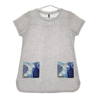 DANSKIN ポケット付き 半袖Ｔシャツ カットソー グレー レディース ダンスキン【中古】5-0504S∞