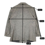 McDavid ドイツ製 ウール 肩パッド入り ジャケット スカート ウール セットアップ グレー レディース マクダビッド【中古】5-0913T∞