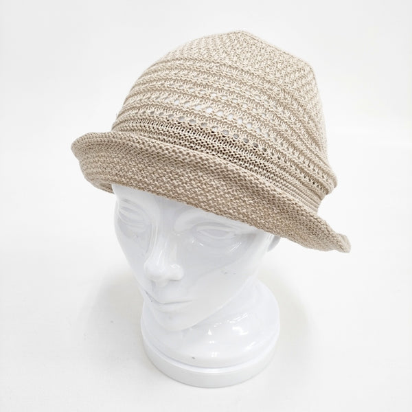 Les Belles Modes ベルモード サイズ56～58cm対応 リネン混 帽子 ハット ベージュ レディース【中古】5-0825M◎