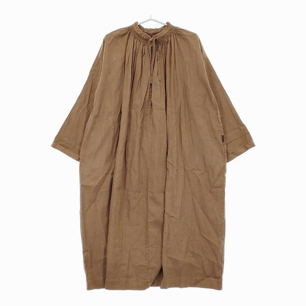 nest Robe 01224-1274 UpcycleLino エシカルダイチャーチドレス 定価33000円 ワンピース ブラウン レディース ネストローブ【中古】5-0408M♪
