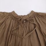 nest Robe 01224-1274 UpcycleLino エシカルダイチャーチドレス 定価33000円 ワンピース ブラウン レディース ネストローブ【中古】5-0408M♪
