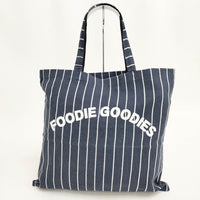 R&D.M.Co- FOODIE GOODIES ストライプ リネン トートバッグ ネイビー ホワイト レディース オールドマンズテーラー【中古】5-0813G◎