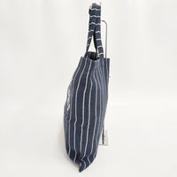 R&D.M.Co- FOODIE GOODIES ストライプ リネン トートバッグ ネイビー ホワイト レディース オールドマンズテーラー【中古】5-0813G◎