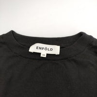 ENFOLD シルクコットン サイドスリット 300BS670-2110 セーター ニット ブラック レディース エンフォルド【中古】5-0503M∞