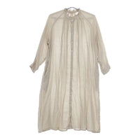 nest Robe 01173-1097 製品染め リネン フリルカラー ワンピース ベージュ レディース ネストローブ【中古】5-0503M∞