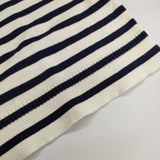 Le Tricoteur コットン 半袖 ガンジー セーター ニット ホワイト ネイビー レディース ル・トリコチュール【中古】5-0503S∞