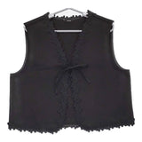 eunoia ユノイア Cotton flower vest コットンフラワーレースベスト 定価19470円 ベスト ブラック レディース【中古】5-0511M♪