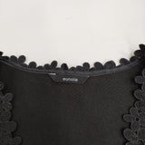 eunoia ユノイア Cotton flower vest コットンフラワーレースベスト 定価19470円 ベスト ブラック レディース【中古】5-0511M♪