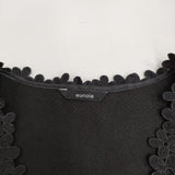 eunoia ユノイア Cotton flower vest コットンフラワーレースベスト 定価19470円 ベスト ブラック レディース【中古】5-0511M♪