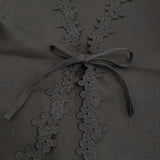 eunoia ユノイア Cotton flower vest コットンフラワーレースベスト 定価19470円 ベスト ブラック レディース【中古】5-0511M♪