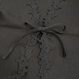 eunoia ユノイア Cotton flower vest コットンフラワーレースベスト 定価19470円 ベスト ブラック レディース【中古】5-0511M♪