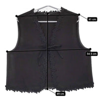 eunoia ユノイア Cotton flower vest コットンフラワーレースベスト 定価19470円 ベスト ブラック レディース【中古】5-0511M♪