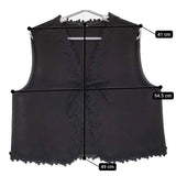 eunoia ユノイア Cotton flower vest コットンフラワーレースベスト 定価19470円 ベスト ブラック レディース【中古】5-0511M♪