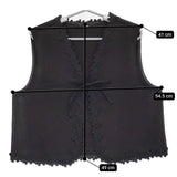 eunoia ユノイア Cotton flower vest コットンフラワーレースベスト 定価19470円 ベスト ブラック レディース【中古】5-0511M♪