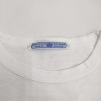 R&D.M.Co- CAKES OF BRITAIN フロッキープリント 長袖Ｔシャツ カットソー ロンＴ ホワイト レディース オールドマンズテーラー【中古】5-0511M♪