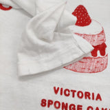 R&D.M.Co- CAKES OF BRITAIN フロッキープリント 長袖Ｔシャツ カットソー ロンＴ ホワイト レディース オールドマンズテーラー【中古】5-0511M♪