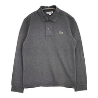 LACOSTE リブカラーポロシャツ L1313DL サイズ2 長袖 ポロシャツ グレー レディース ラコステ【中古】5-0810M∞