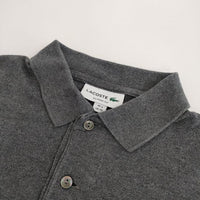 LACOSTE リブカラーポロシャツ L1313DL サイズ2 長袖 ポロシャツ グレー レディース ラコステ【中古】5-0810M∞