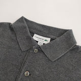 LACOSTE リブカラーポロシャツ L1313DL サイズ2 長袖 ポロシャツ グレー レディース ラコステ【中古】5-0810M∞