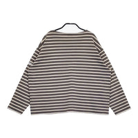 ORCIVAL IP32-02 ボーダー 長袖Ｔシャツ カットソー ロンＴ グレー キナリ レディース オーシバル/オーチバル【中古】5-0511M♪