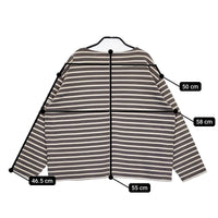 ORCIVAL IP32-02 ボーダー 長袖Ｔシャツ カットソー ロンＴ グレー キナリ レディース オーシバル/オーチバル【中古】5-0511M♪