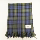 R&D.M.Co- チェック フリンジ マフラー 大判 ストール ネイビー グリーン レディース オールドマンズテーラー【中古】5-1016T◎