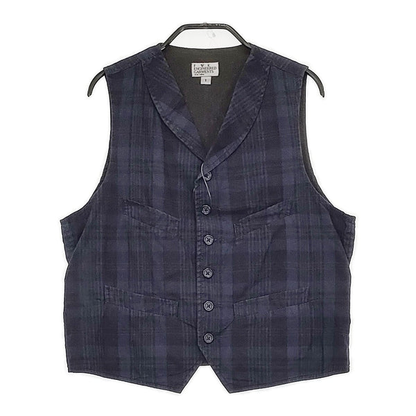 FWK by engineered garments ジレ サイズ1 チェック ベスト ネイビー レディース エフダブリューケーエンジニアードガーメンツ【中古】5-0511M♪