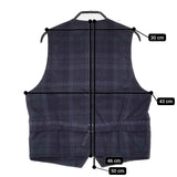 FWK by engineered garments ジレ サイズ1 チェック ベスト ネイビー レディース エフダブリューケーエンジニアードガーメンツ【中古】5-0511M♪