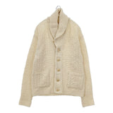 45R/45rpm サフォークストレッチの908ケーブルショールカラー 定価68200円 ウールニット ジャケット アイボリー レディース フォーティーファイブアールピーエム【中古】5-1026T∞