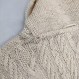 45R/45rpm サフォークストレッチの908ケーブルショールカラー 定価68200円 ウールニット ジャケット アイボリー レディース フォーティーファイブアールピーエム【中古】5-1026T∞