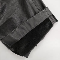 ROKU 6 BEAUTY&YOUTH 牛革 レザー 2タックパンツ 8614-199-0212 パンツ ブラック レディース ロクビューティアンドユース【中古】5-0928T△
