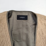 LOEFF ウールアルパカミックス シャギーロングガウン 定価104500円 1625-699-4378 コート ベージュ レディース ロエフ【中古】5-1104T△
