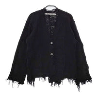PERVERZE WAVE STRIPE CRASH KNIT ダメージ加工 0121010511 カーディガン ブラック レディース パーバーズ【中古】5-0503M∞