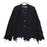 PERVERZE WAVE STRIPE CRASH KNIT ダメージ加工 0121010511 カーディガン ブラック レディース パーバーズ【中古】5-0503M∞