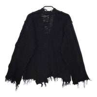 PERVERZE WAVE STRIPE CRASH KNIT ダメージ加工 0121010511 カーディガン ブラック レディース パーバーズ【中古】5-0503M∞