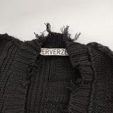 PERVERZE WAVE STRIPE CRASH KNIT ダメージ加工 0121010511 カーディガン ブラック レディース パーバーズ【中古】5-0503M∞