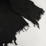 PERVERZE WAVE STRIPE CRASH KNIT ダメージ加工 0121010511 カーディガン ブラック レディース パーバーズ【中古】5-0503M∞