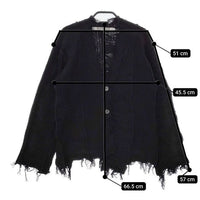 PERVERZE WAVE STRIPE CRASH KNIT ダメージ加工 0121010511 カーディガン ブラック レディース パーバーズ【中古】5-0503M∞