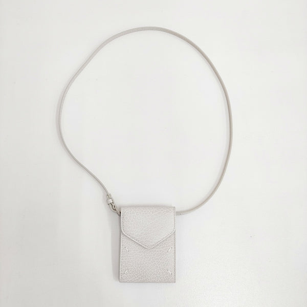 MAISON MARGIELA 未使用品 ショルダーカードケース レザー S56UI0213 カードケース ホワイト レディース メゾンマルジェラ【中古】5-0315G♪