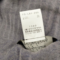 Yohji Yamamoto collections レーヨンリネンストール フリンジ ロゴ入り ユニセックス FS-L81-260 ストール ブルー グレー レディース ヨウジヤマモト【中古】5-0723G◎