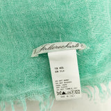 Faliero Sarti イタリア製 ウールシルク 大判 フリンジ 無地 マフラー ストール キミドリ レディース ファリエロサルティ【中古】5-1016T◎