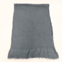 Faliero Sarti イタリア製 レーヨンシルク 大判 フリンジ マフラー ストール ネイビー レディース ファリエロサルティ【中古】5-0723M◎
