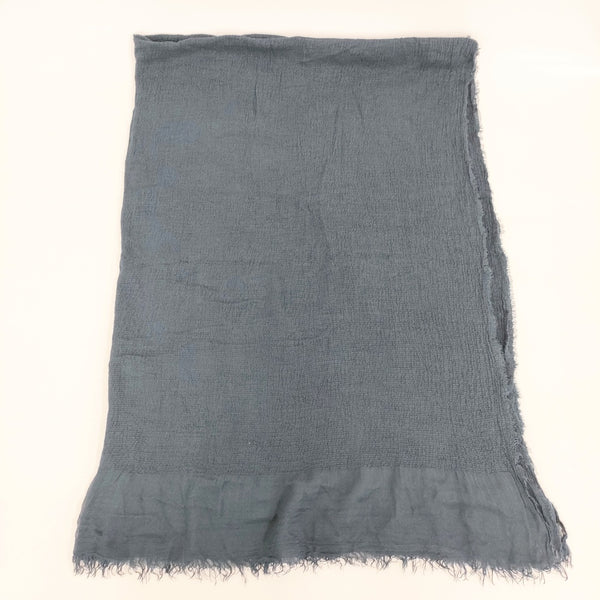 Faliero Sarti イタリア製 レーヨンシルク 大判 フリンジ マフラー ストール ネイビー レディース ファリエロサルティ【中古】5-0723M◎